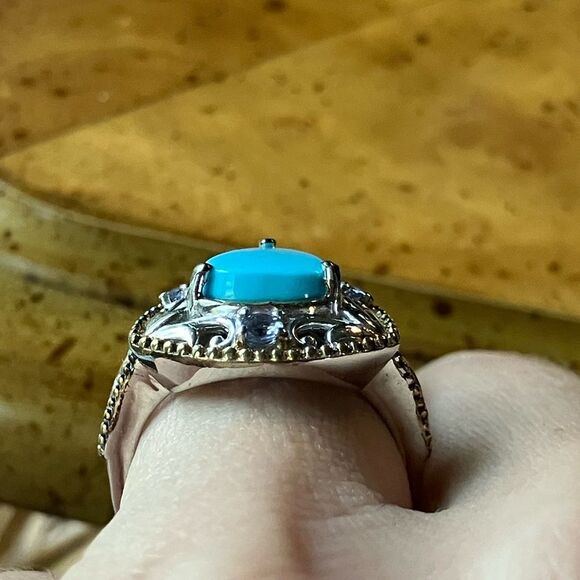Genuine Sleeping Beauty Turquoise Tanzanite Sterling Silver Ring Size 6 - Picture 2 of 8